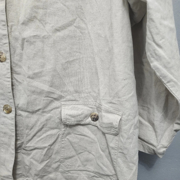 C.S.T. studio women's button-up shirt blouse shacket size 24 linen blen… - Picture 3 of 8